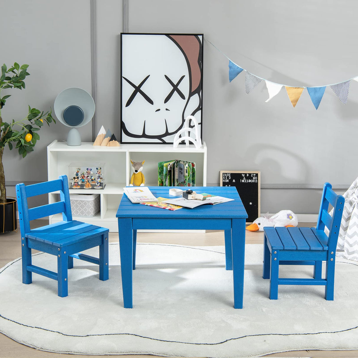 HONEY JOY 3-Piece Kids Table & Chairs Set