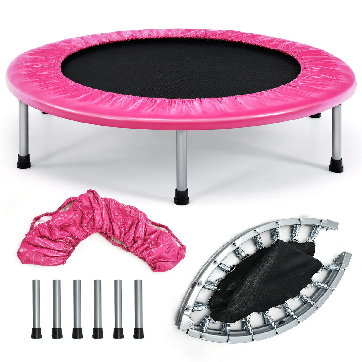 HONEY JOY 36” Mini Folding Trampoline, Portable Recreational Fitness Rebounder for Kids Adults