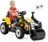 HONEY JOY Ride on Car, 12V Road Roller with Remote Control, Battery Powered Electric Tractor w/Adjustable Drum Roller