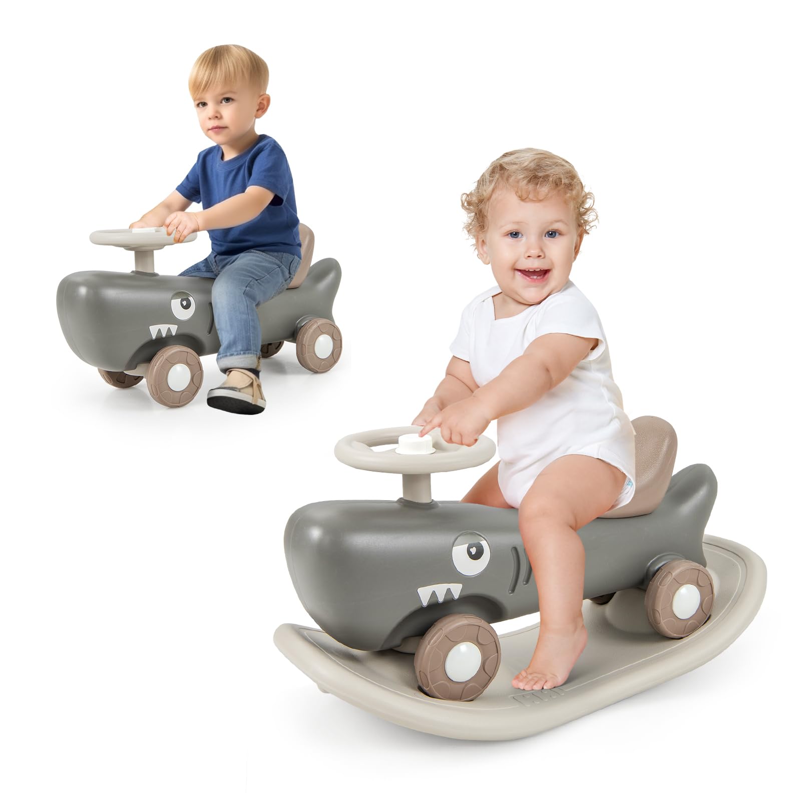 HONEY JOY 3 in 1 Kids Rocking Horse Sliding Car