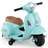 HONEY JOY Licensed Vespa Kids Ride on Motorcycle, 6V Battery Motorbike with LED Headlight & Horn Sound