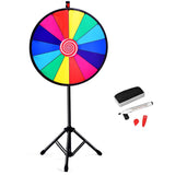 HONEY JOY 24” Spinning Prize Wheel, Portable Prize Wheel with Folding Tripod, Dry Erase and Marker