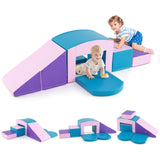 6 PCS Foam Climbing Blocks with Tunnel Stairs and Ramp for 12 Months+