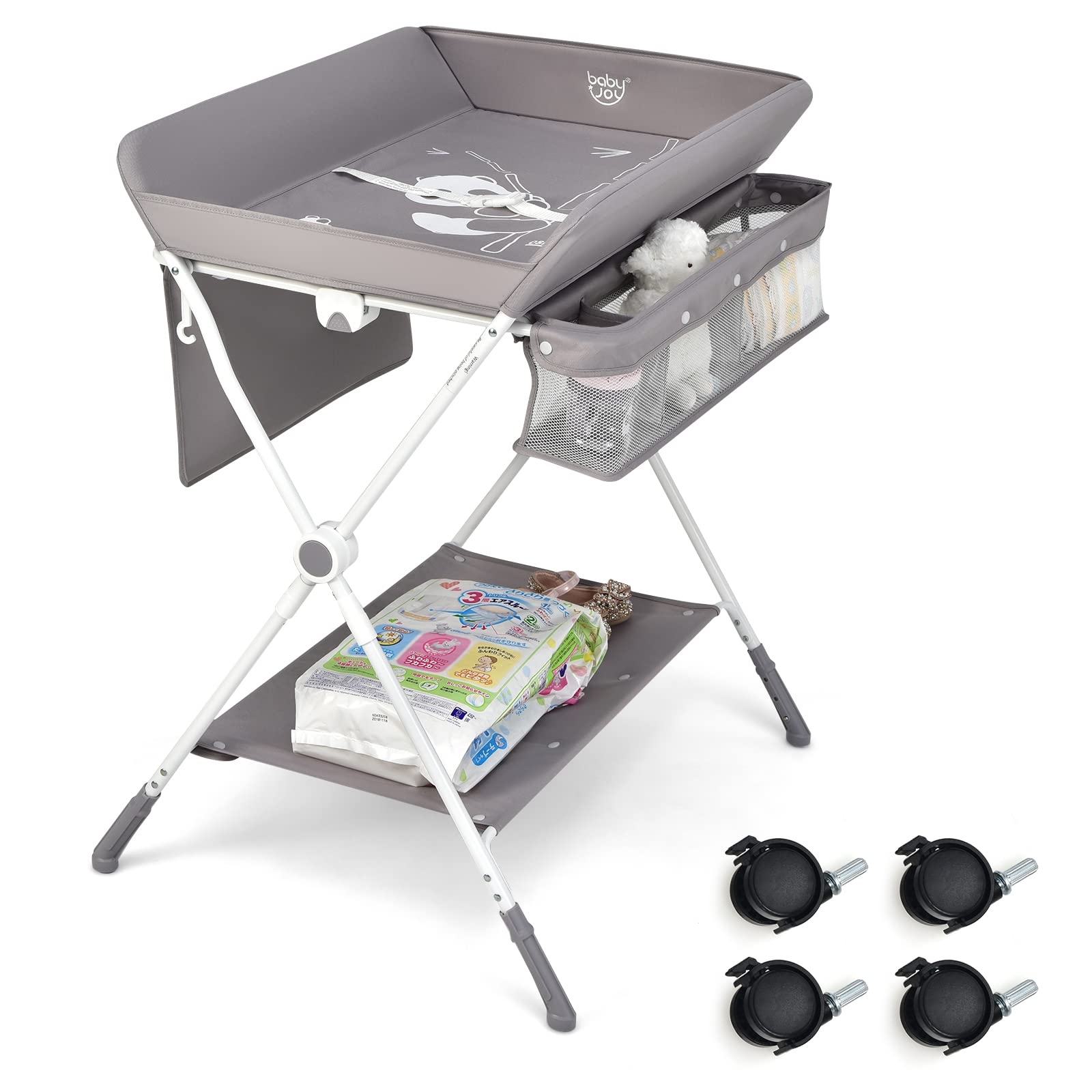 BABY JOY Baby Changing Table Height Adjustable 4 in 1 Folding Diaper Babyjoy