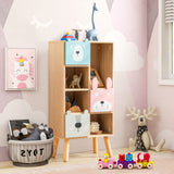 HONEY JOY Kids Bookshelf, Toy Box Storage Chest w/4 Compartments, 3 Sliding Drawers & Anti-toppling Design