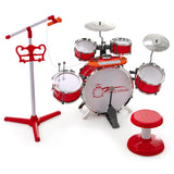 HONEY JOY Kids Drum Keyboard Set with Stool