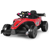 HONEY JOY Kids Ride On Car, 12V Electric Racing Truck w/Remote Control, Spring Suspension