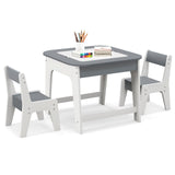 HONEY JOY Kid Table & 2 Chairs Set Activity Desk Whiteboard Blackboard w/Storage