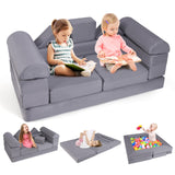 9-Piece Modular Kids Play Couch, Climb & Crawl Foam Playset w/ Breathable Suede Fabric