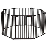 BABY JOY 3-in-1 Baby Metal Safety Gate, 8-Panel Baby Playpen Fence Gate, Foldable Baby Pet Gate Extra Wide