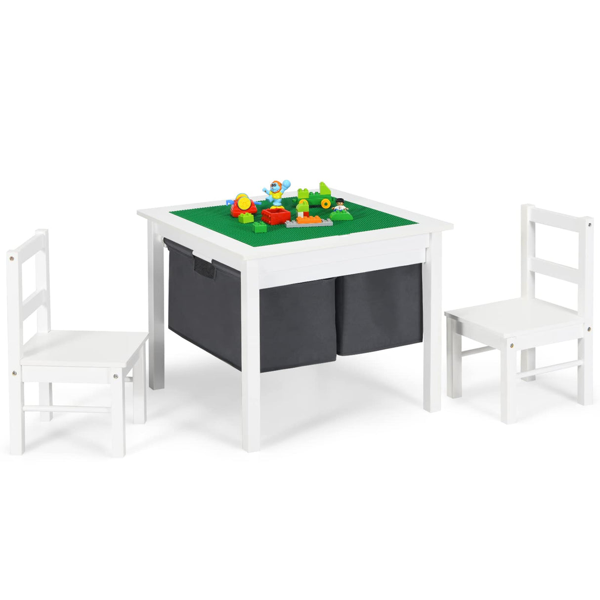 HONEY JOY 2-in-1 Kids Activity Table & Chair Set with Storage