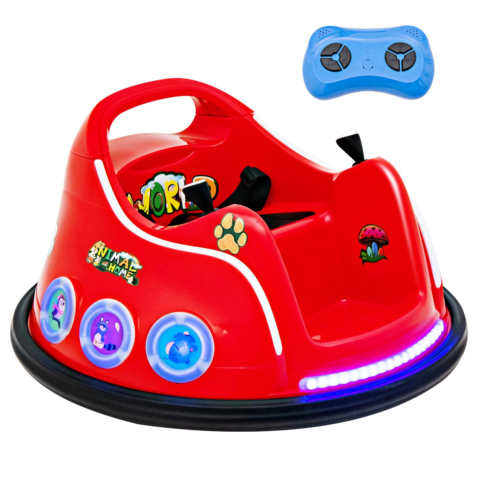 HONEY JOY Kids Ride On Car 12V Electric Bumper Car for Children W Remote Control 360 Degree Spin