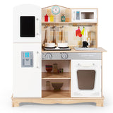 HONEY JOY Kids Kitchen Playset, Pretend Playset W/Realistic Light & Sound