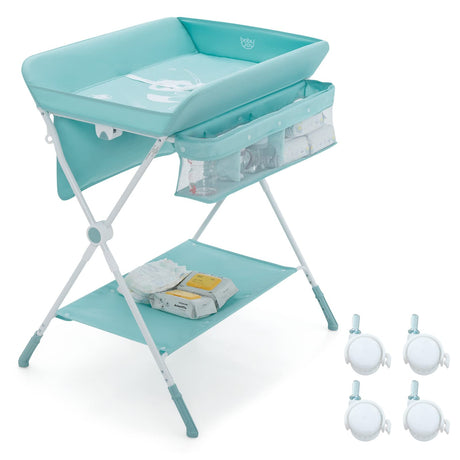 BABY JOY Baby Changing Table, Height Adjustable 4 in 1 Folding Diaper Station