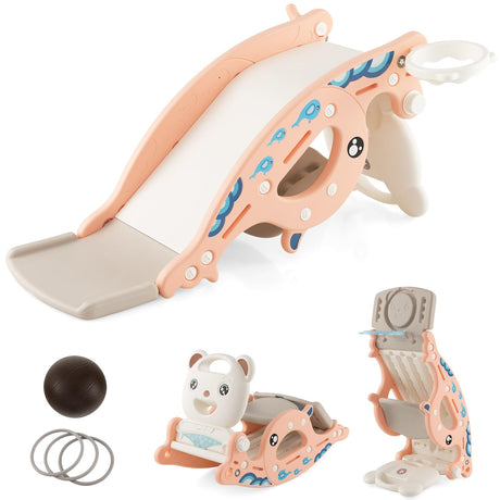 HONEY JOY 4-in-1 Kids Slide Rocking Toy