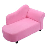 HONEY JOY Kids Sofa, Princess Chaise Lounge Armchair w/Coral Fleece & Wood Frame, Upholstered Long Lounger