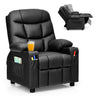 HONEY JOY Kids Recliner Chair with Cup Holder, Adjustable Leather Lounge Armchair w/Footrest Cup