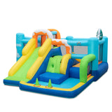 HONEY JOY Kids Inflatable Water Slide, 7-in-1 Outdoor Kids Jumping Castle w/Long Slide, Large Ball Pit, Double Climbing Walls