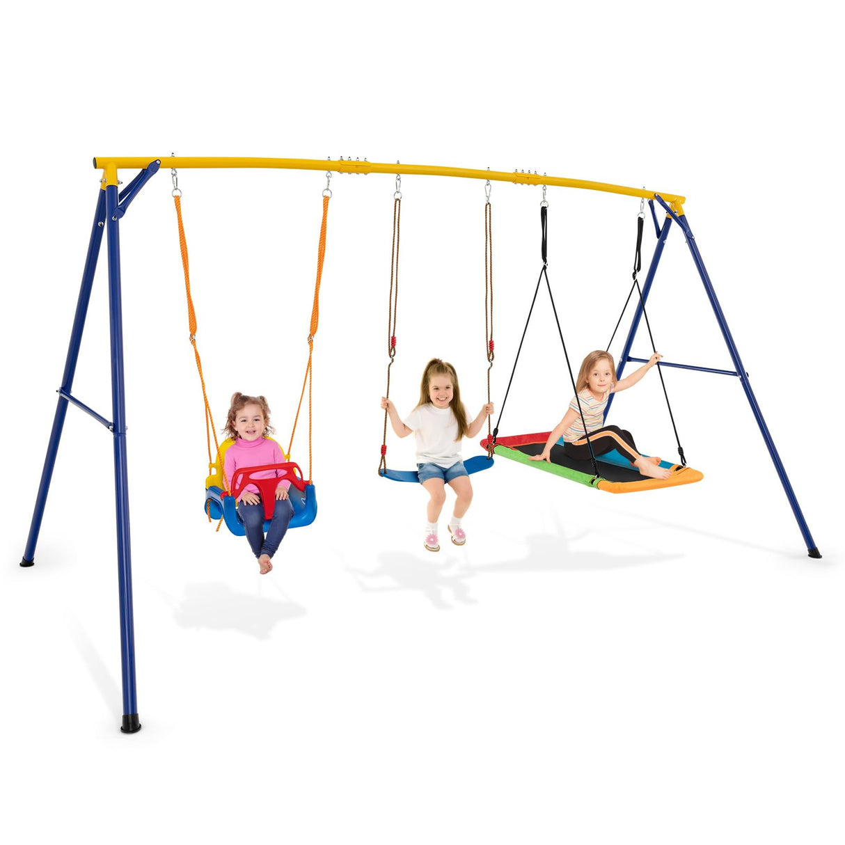 HONEY JOY 300 KG Indoor & Outdoor Swing Set, Heavy Duty Carbon Steel Swing Frame