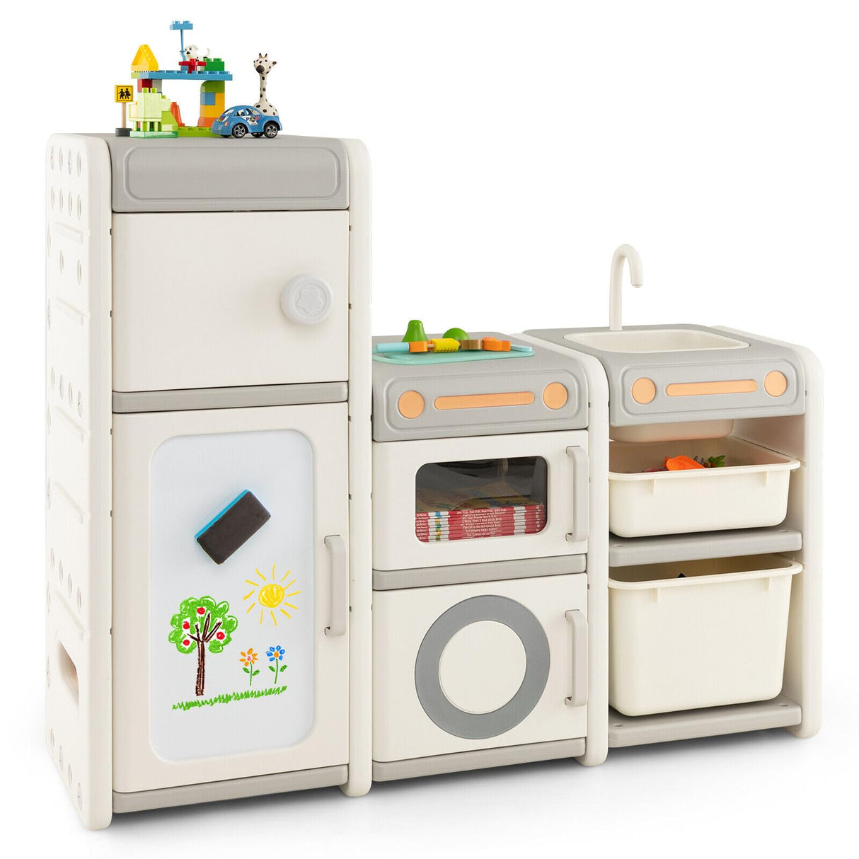 HONEY JOY Kids Toy Storage Organiser, Toy Chest and Bookshelf