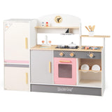 HONEY JOY Kids Little Chef Play Kitchen Set, Role Play Pretend Kitchen w/Range Hood