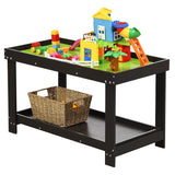 HONEY JOY Kids Activity Table w/Storage, 2 in 1 Building Block Table w/Board for Bricks Crafts Arts Draw