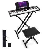 HONEY JOY 61-Key Portable Electronic Keyboard Piano w/Stand & Stool