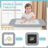 HONEY JOY Kid Table & 2 Chairs Set Activity Desk Whiteboard Blackboard w/Storage