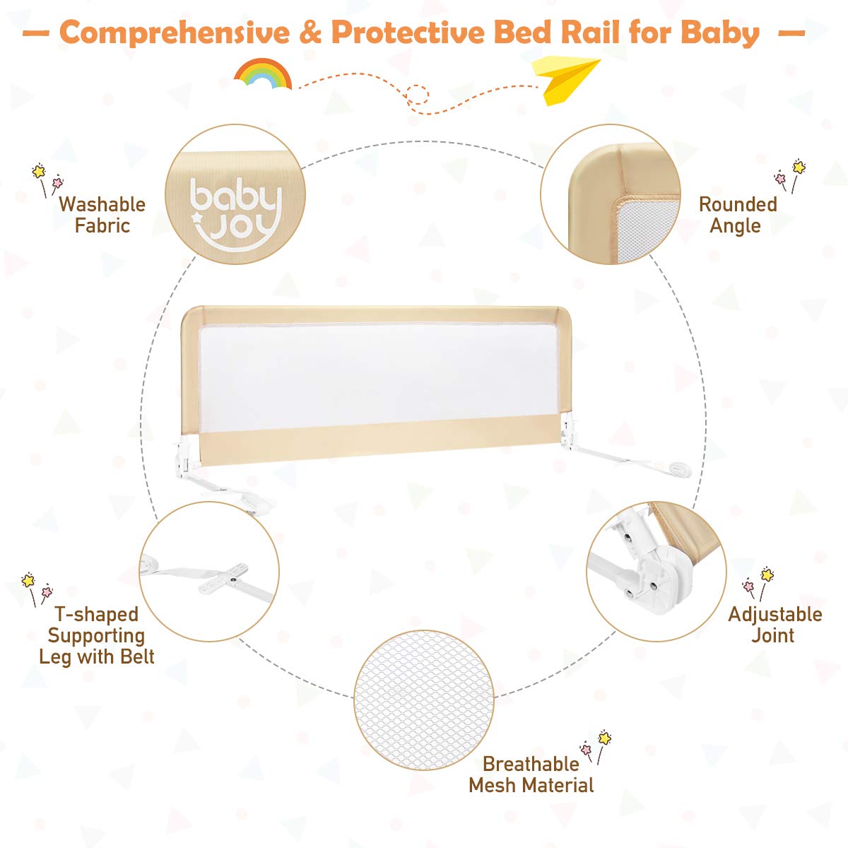 BABY JOY Bed Rails/Bedrail for Toddlers