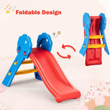 Kids Foldable Slide Toddler Freestanding Slide Toy W/Guardrails Max. Load 50 KG