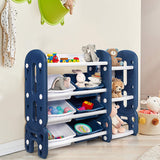 BABY JOY 2 in 1 Kids Toy Storage Organiser with Bookshelf and Toy Collection Shelves