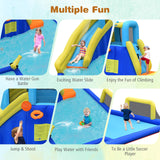 HONEY JOY Inflatable Water Jumping House with Water Sprayers & Blower