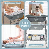 BABY JOY Baby Bathtub with Changing Table