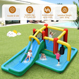 HONEY JOY Inflatable Water Slide, 6-in-1 Kids Water Slide Jumping Bounce House, Inflatable Pool with Slide