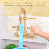 HONEY JOY Kids Pretend Play Kitchen, Kitchen Playset w/Coffee Maker, Sink, Faucet, Stove, Water Dispenser