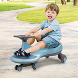 BABY JOY Wiggle Car for Kids, Swing Car with LED Flashing Wheels, No Batteries, Gears or Pedals