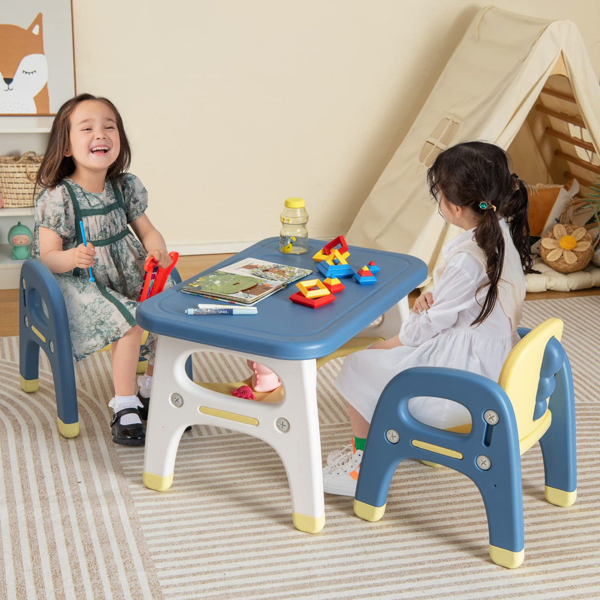 HONEY JOY Kids Table and Chairs Set