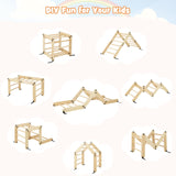 HONEY JOY Kids Climbing Playset, Children Triangle Ladder Play Toy Indoor Jungle Gym w/Reversible Ramp