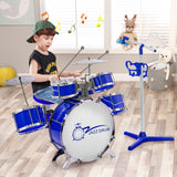 HONEY JOY Kids Drum Keyboard Set with Stool