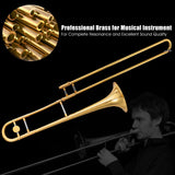 HONEY JOY B Flat Tenor Slide Trombone Brass, B Flat Wind Instrument for Kids Adults with Case, Gloves & Mouthpiece