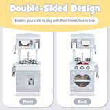 HONEY JOY Kids Kitchen Playset, Double-Sided Wooden Pretend Playset