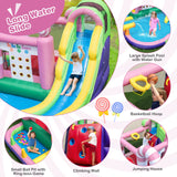 HONEY JOY Inflatable Water Slide, Wet Dry Inflatable Water Park Jumping Castle w/Long Slide (Without Blower)