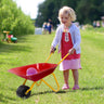 BABY JOY Kids Wheelbarrow, Children Steel Garden Wheelbarrow w/Non-Slip Handle, Wearable Wheels