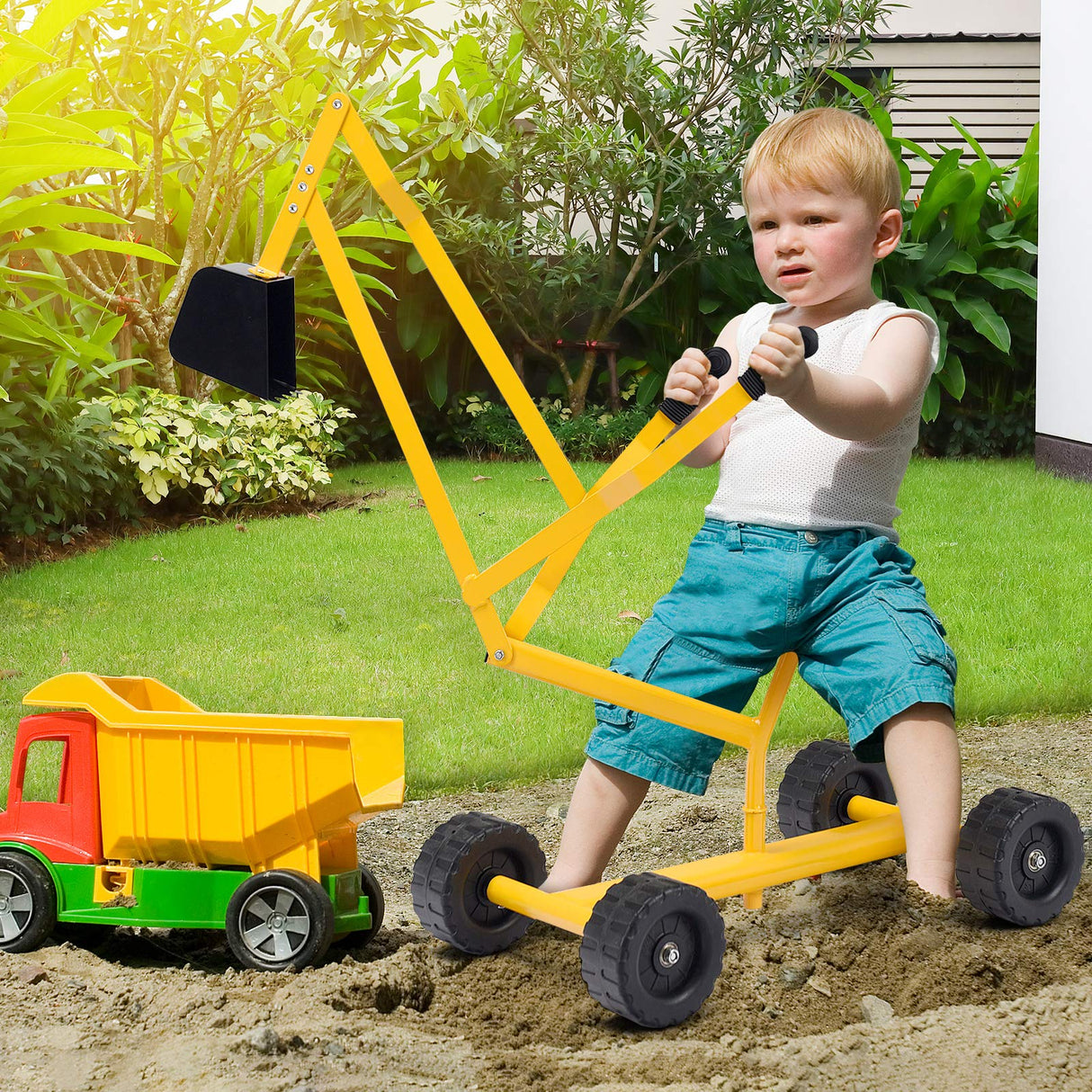 BABY JOY Kids Ride-on Sand Digger with Wheels