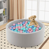 BABY JOY Foam Ball Pit for Kids, Soft Round Ball Pool Playpen Fence with 200 Ocean Balls & Storage Bag