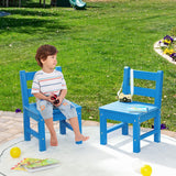 HONEY JOY 2 PCS Kids Chairs, Weather Resistant Heavy-Duty Children Learning Chair w/Backrest