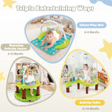 BABY JOY Baby Jumper Activity Center, 3 in 1 Activity Center & Table Infant Play Mat w/Music, 3 Adjustable Height