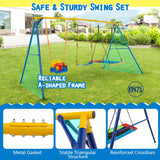 HONEY JOY 300 KG Indoor & Outdoor Swing Set, Heavy Duty Carbon Steel Swing Frame