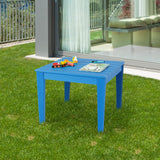 HONEY JOY 64.5 x 64.5 CM Square Kids Table, Weather Resistant Heavy-Duty Toddler Activity Play Table