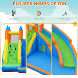 HONEY JOY Inflatable Water Slide Bouncer, Children Wet & Dry Bounce House with Climbing Wall (with 450W Blower)